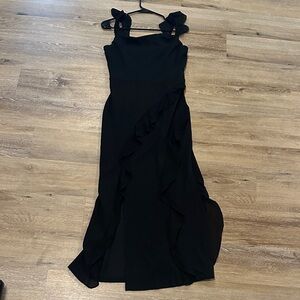 Grace Karin Black High Low Dress with Ruffles